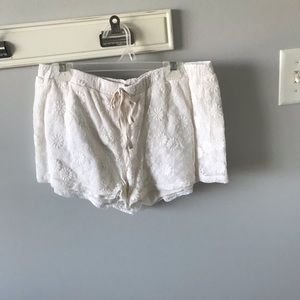 Aerie White Flowy Shorts